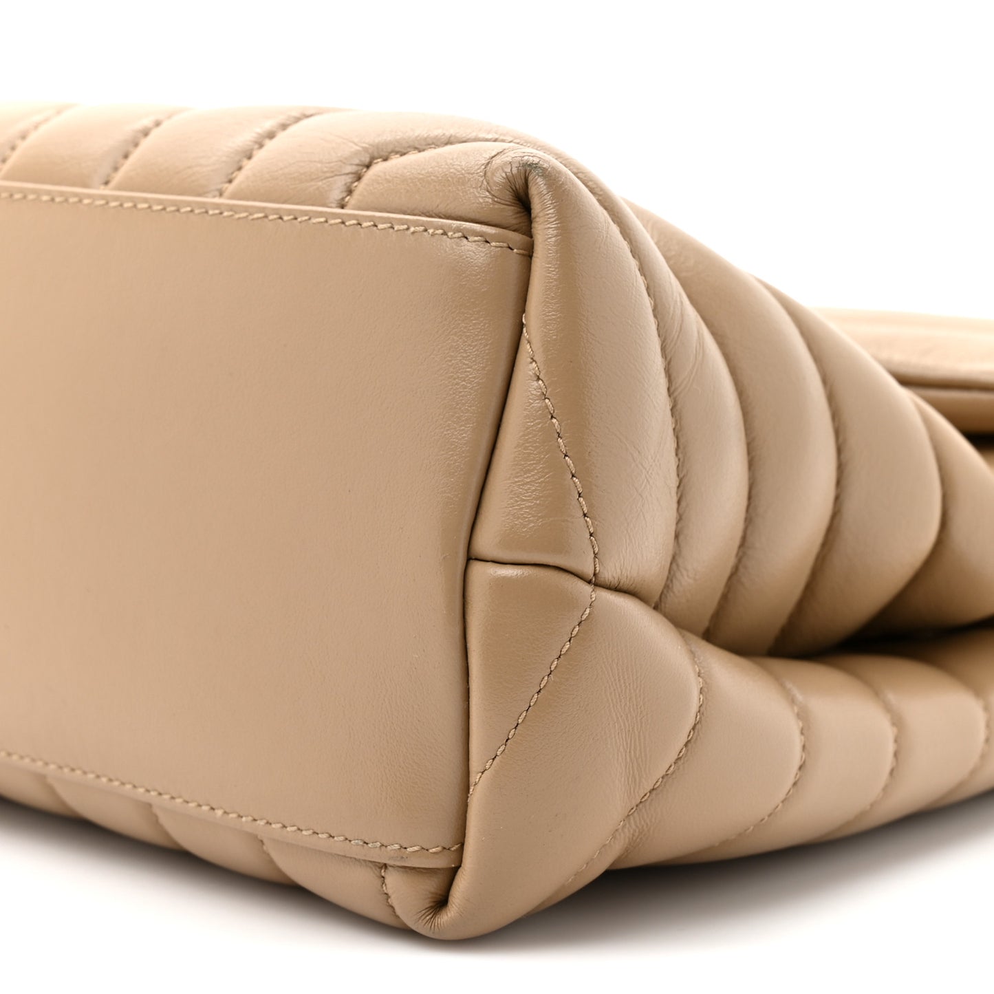 Calfskin Y Quilted Monogram Medium Loulou Chain Satchel Dark Beige