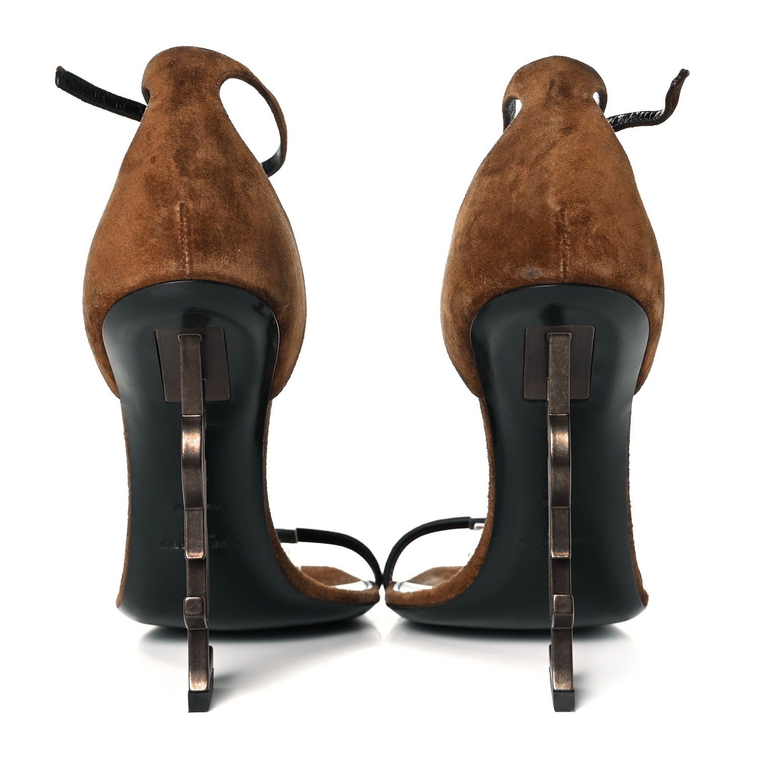 Saint Laurent Suede Calfskin Opyum 110 Sandals 41 Cachemere Gold 5 of 10
