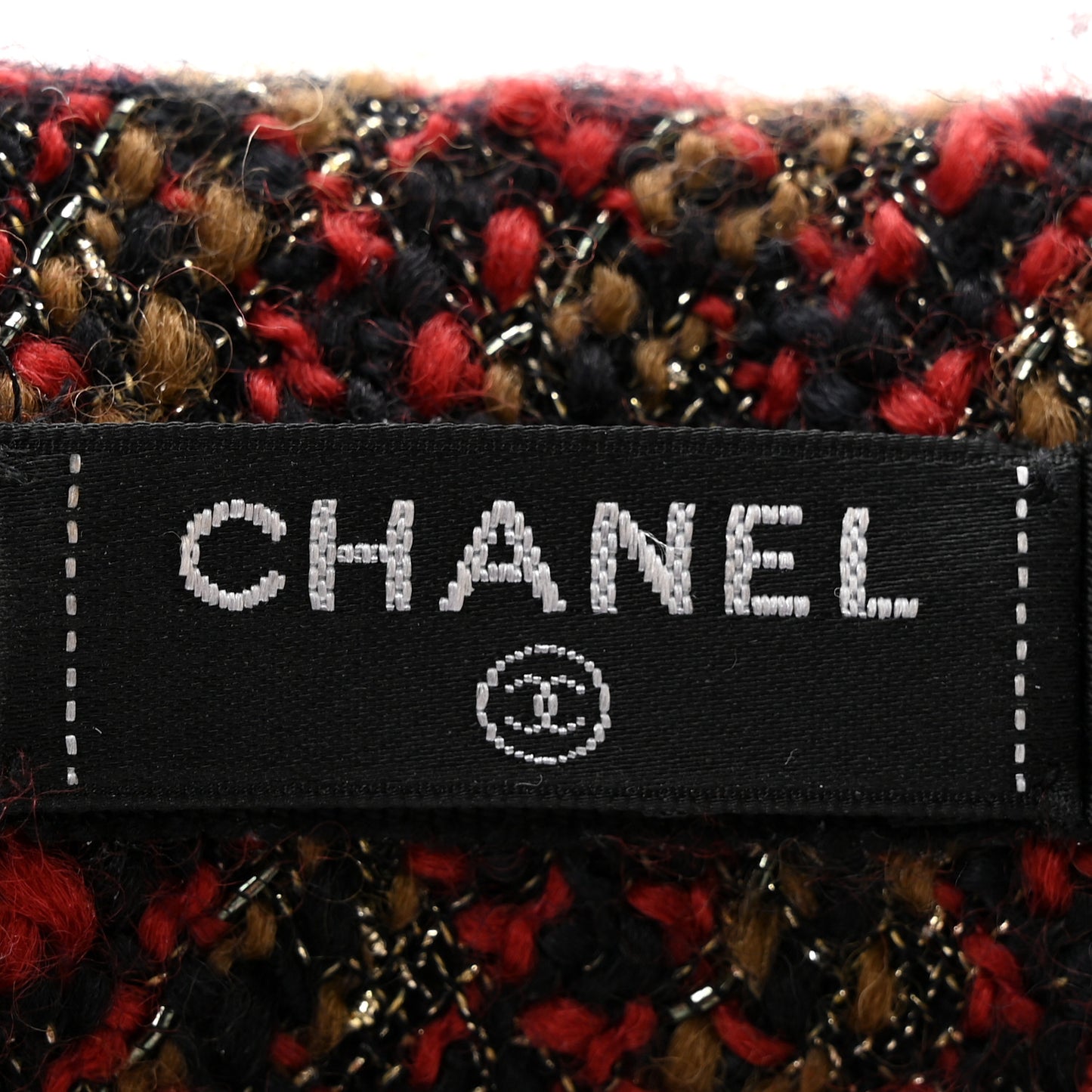 Tweed Headband Red Black Khaki