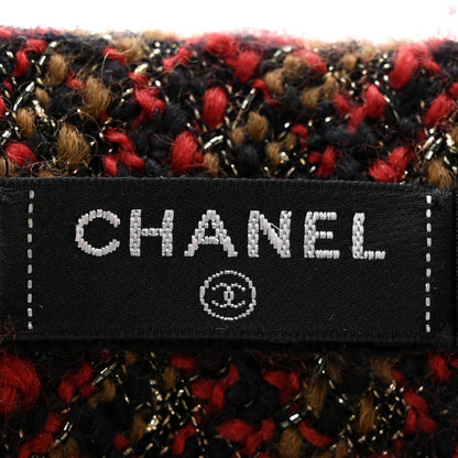 Chanel Tweed Headband Red Black Khaki 5 of 5