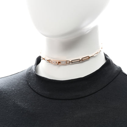 Hermes 18K Rose Gold Diamond Pave Kelly Chaine Choker Necklace 2 of 6