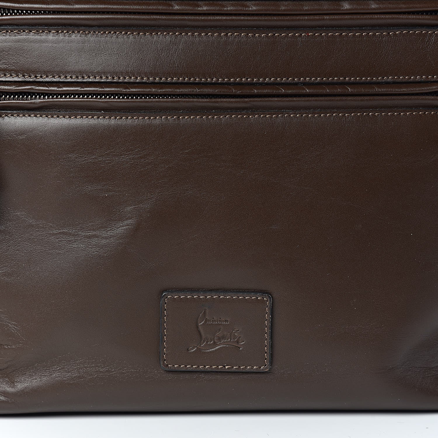 Christian Louboutin Calfskin Pony Hair Maurice Shopping Carryall Bag Coffee 10 of 10