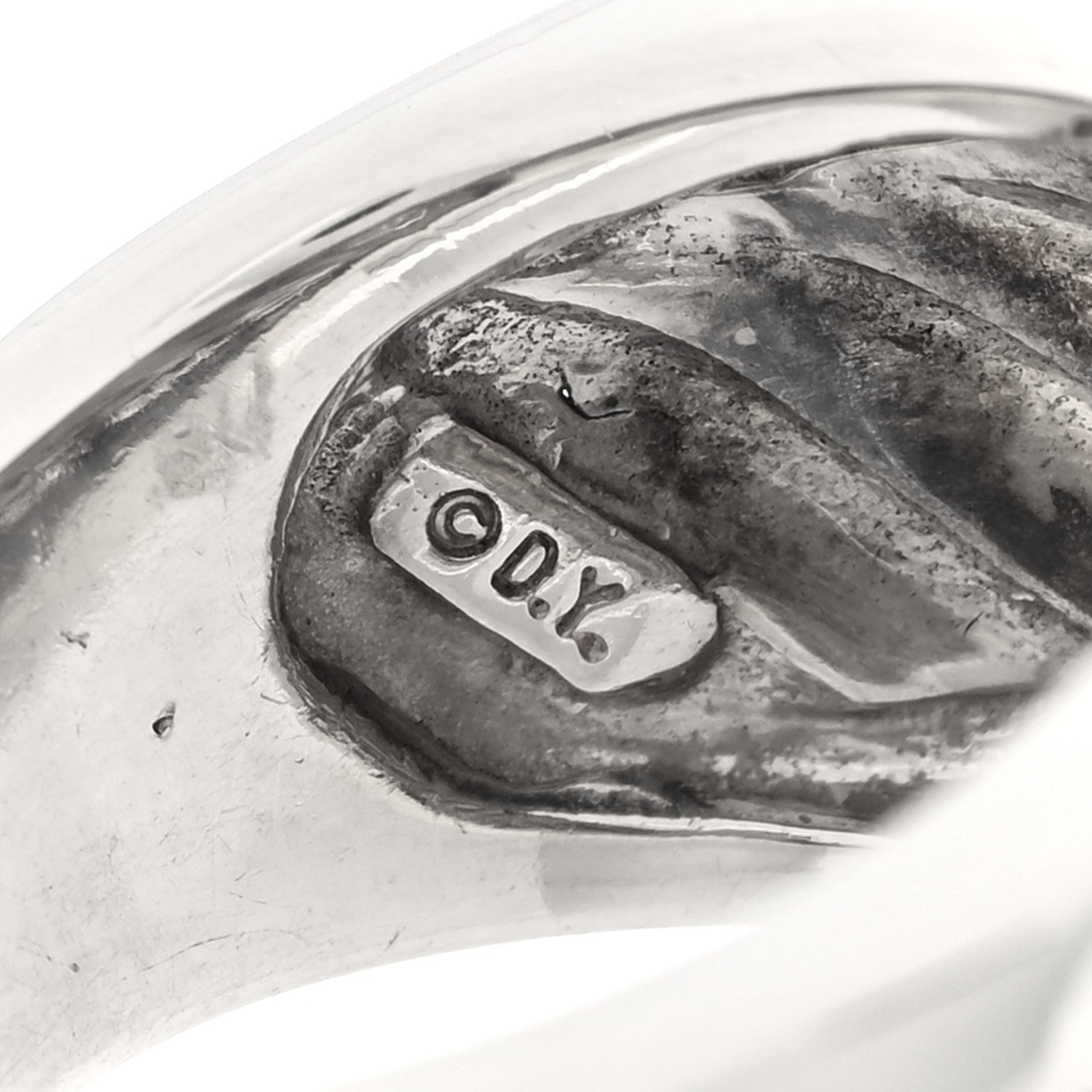 David Yurman Sterling Silver Diamond Cable Cigar Band Ring 53 6.25 4 of 5