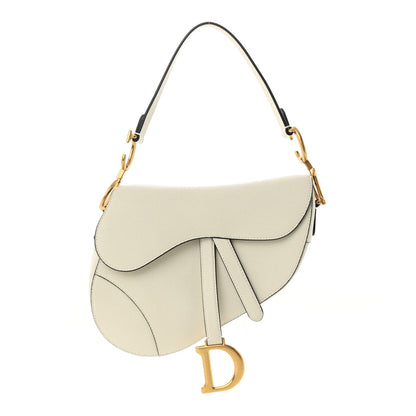 Christian Dior Grained Calfskin Saddle Bag White 1 of 12