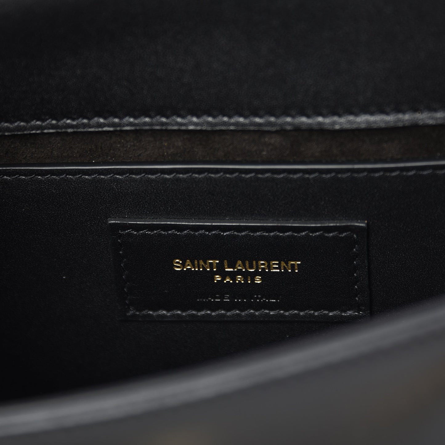 Calfskin Monogram Medium Kate Tassel Satchel Black