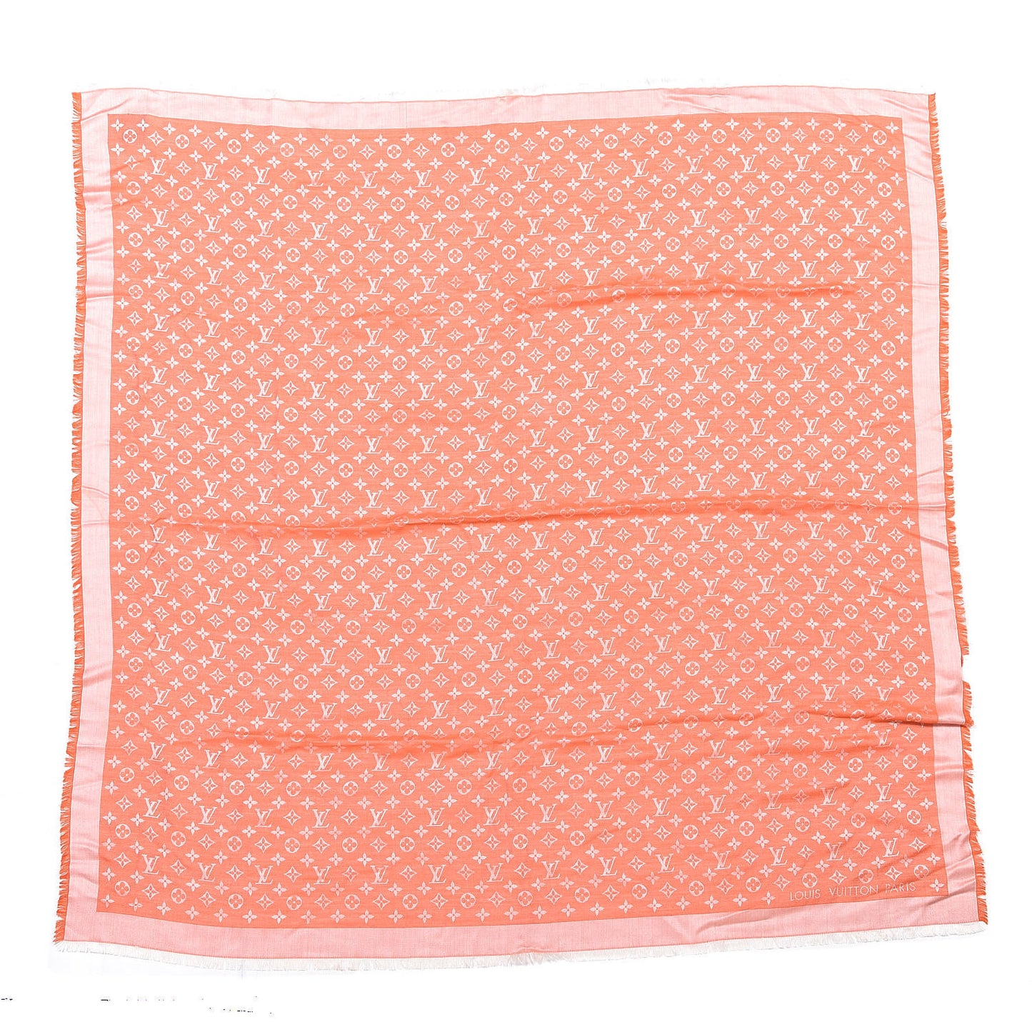 Wool Silk Monogram Denim Shawl Piment