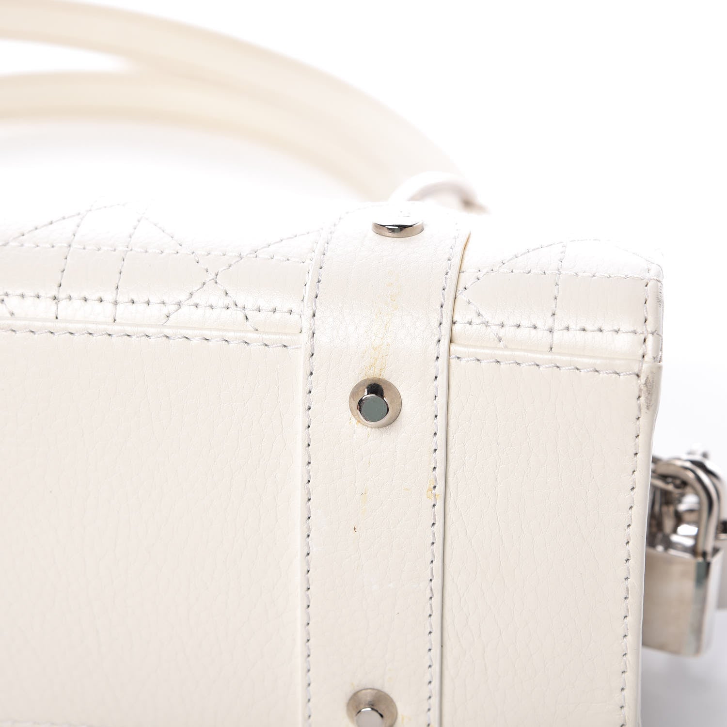 Christian Dior Calfskin Cannage Stitched East West Lady Dior White 29 of 29