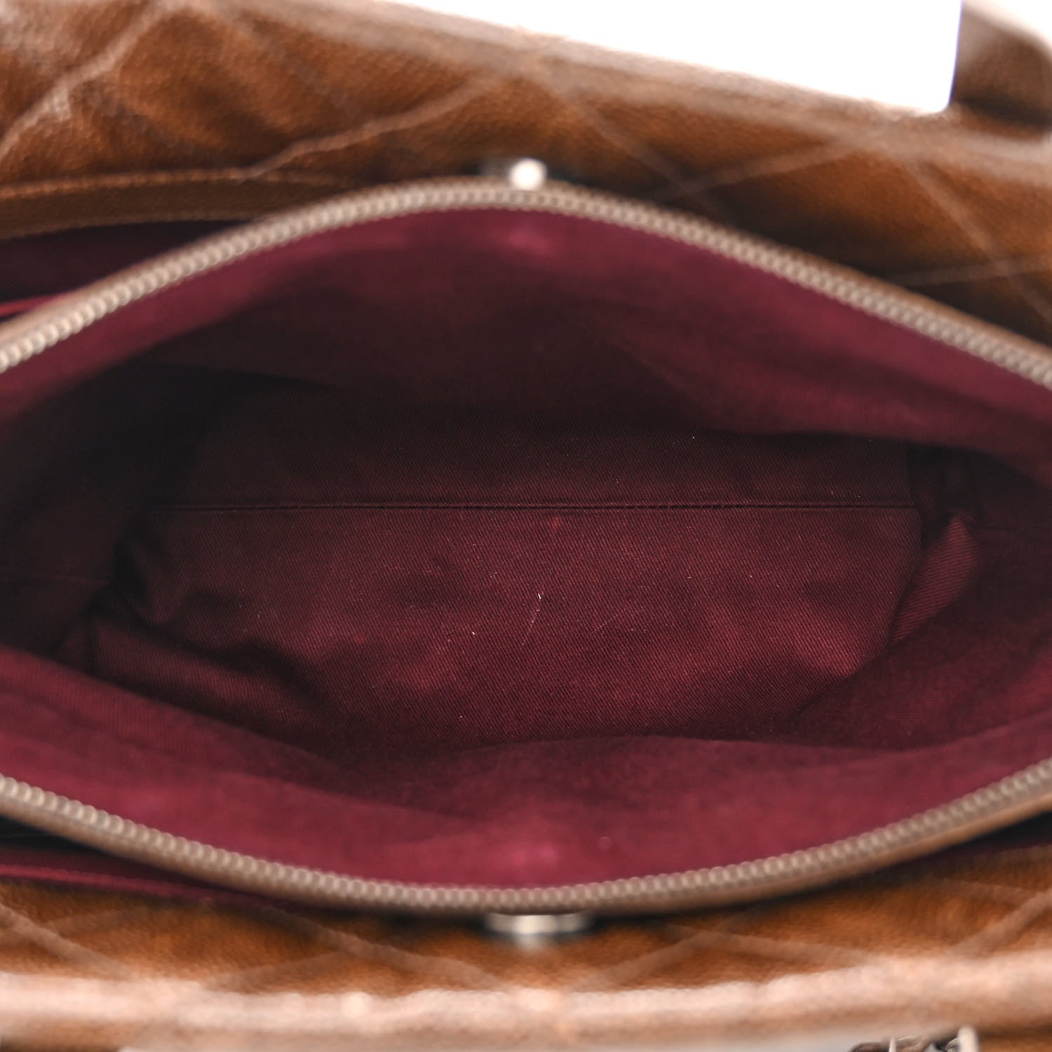 Chanel Crumpled Grained Calfskin Quilted CC Crave Tote Brown 6 of 12