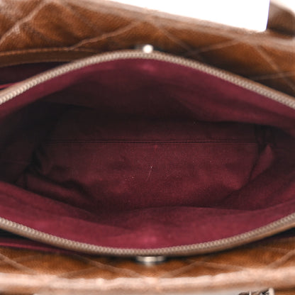 Chanel Crumpled Grained Calfskin Quilted CC Crave Tote Brown 6 of 12