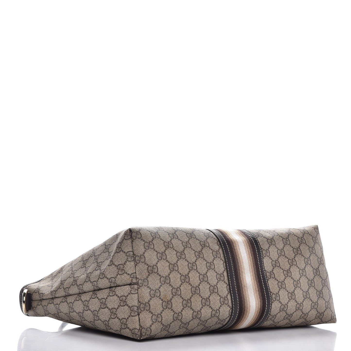GG Plus Monogram Web Tote Dark Brown