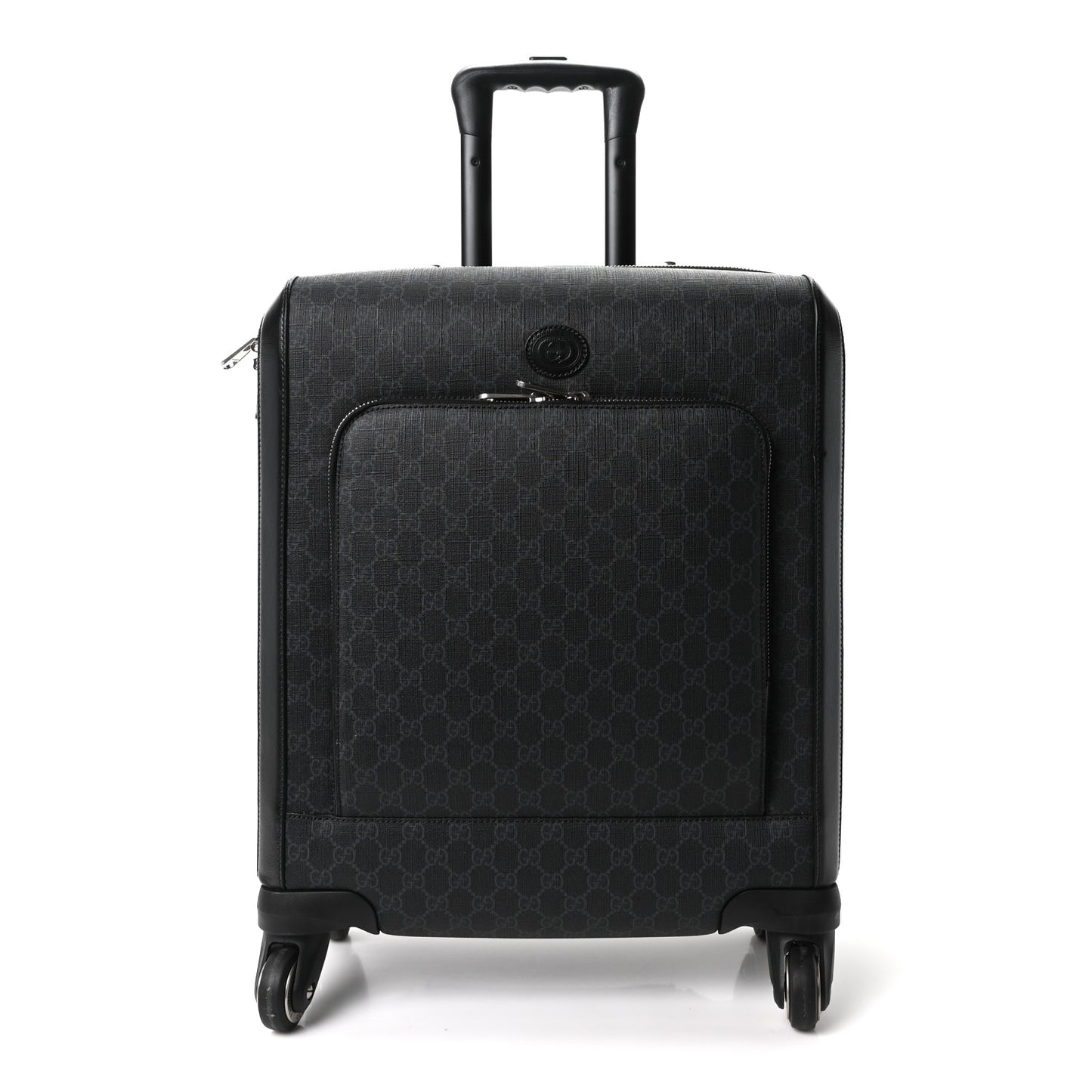 GG Supreme Monogram Four Wheel Suitcase Black Grey