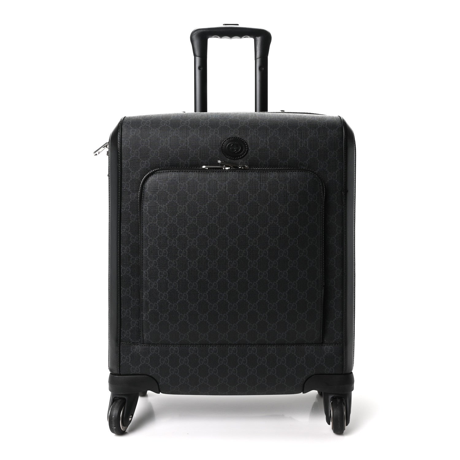 Gucci GG Supreme Monogram Four Wheel Suitcase Black Grey 1 of 9