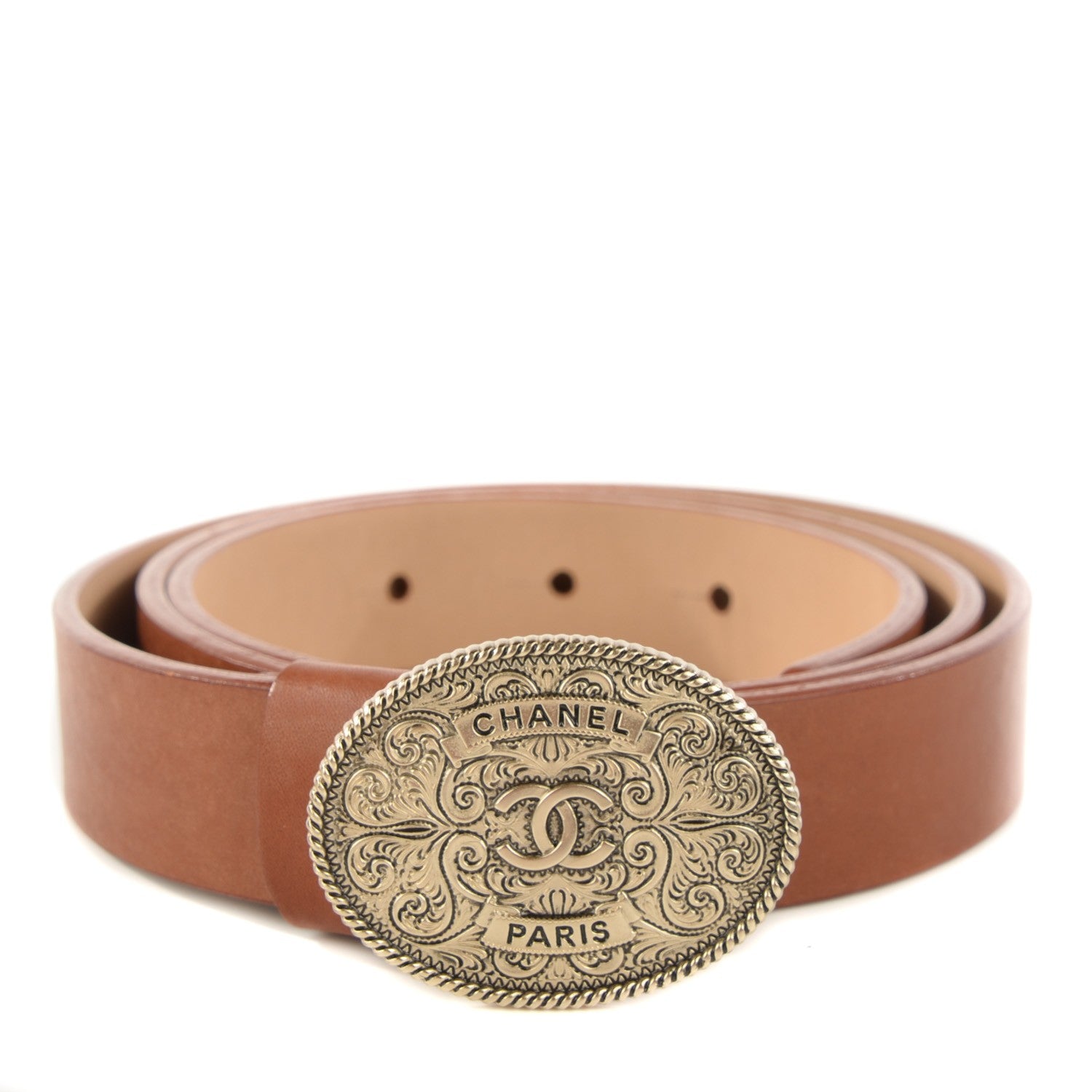 Chanel Calfskin CC Belt 90 36 Brown 1 of 9
