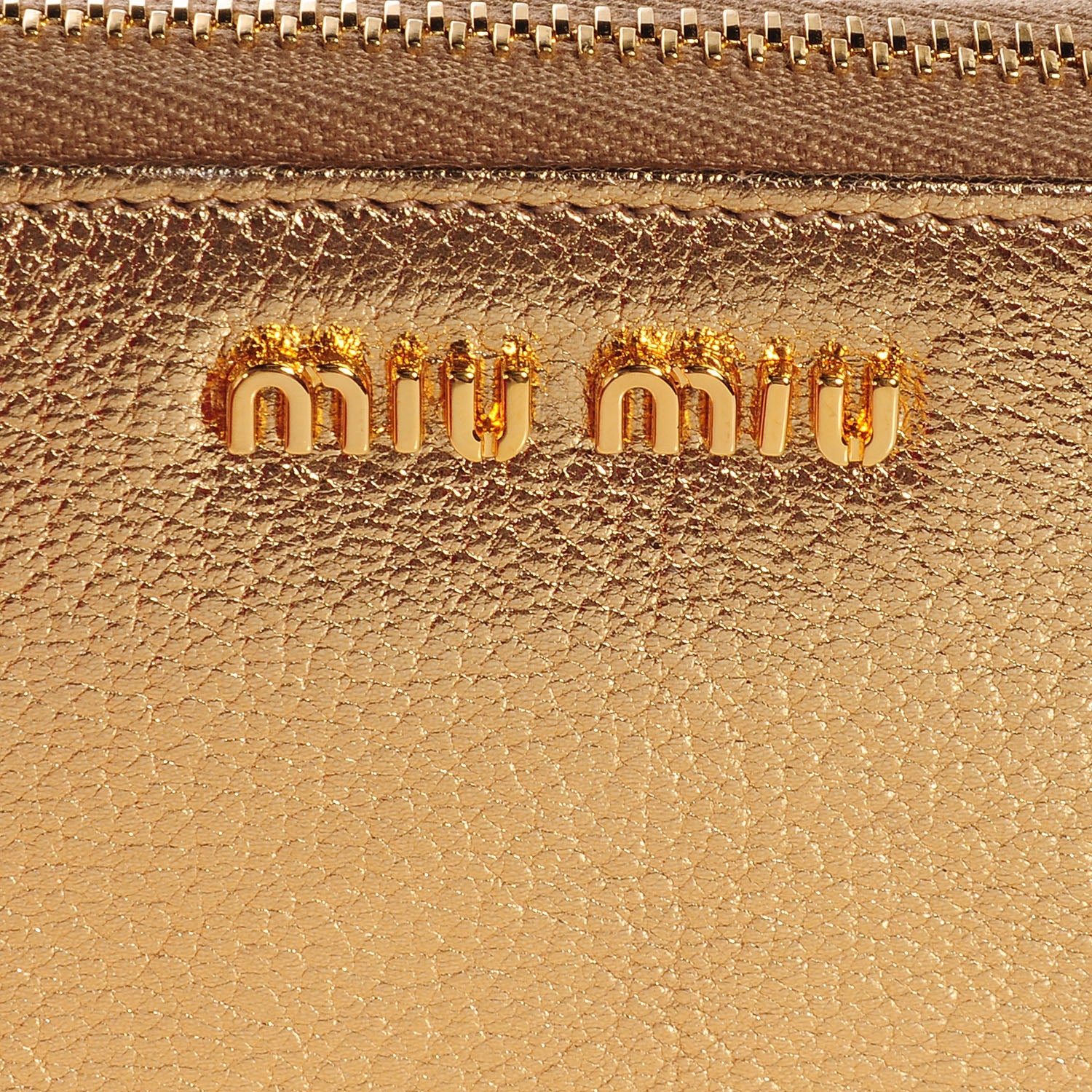 Miu Miu Goatskin Madras Zip Around Wallet Platinum 10 of 11