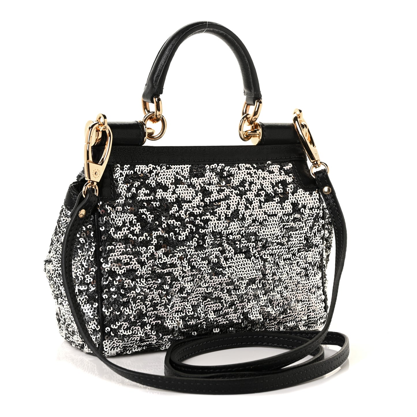 Sequin Small Miss Sicily Satchel Black
