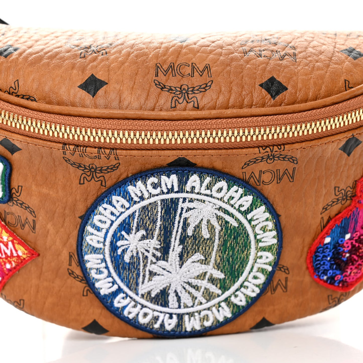 Visetos Hawaii Patch Small Stark Belt Bag Cognac