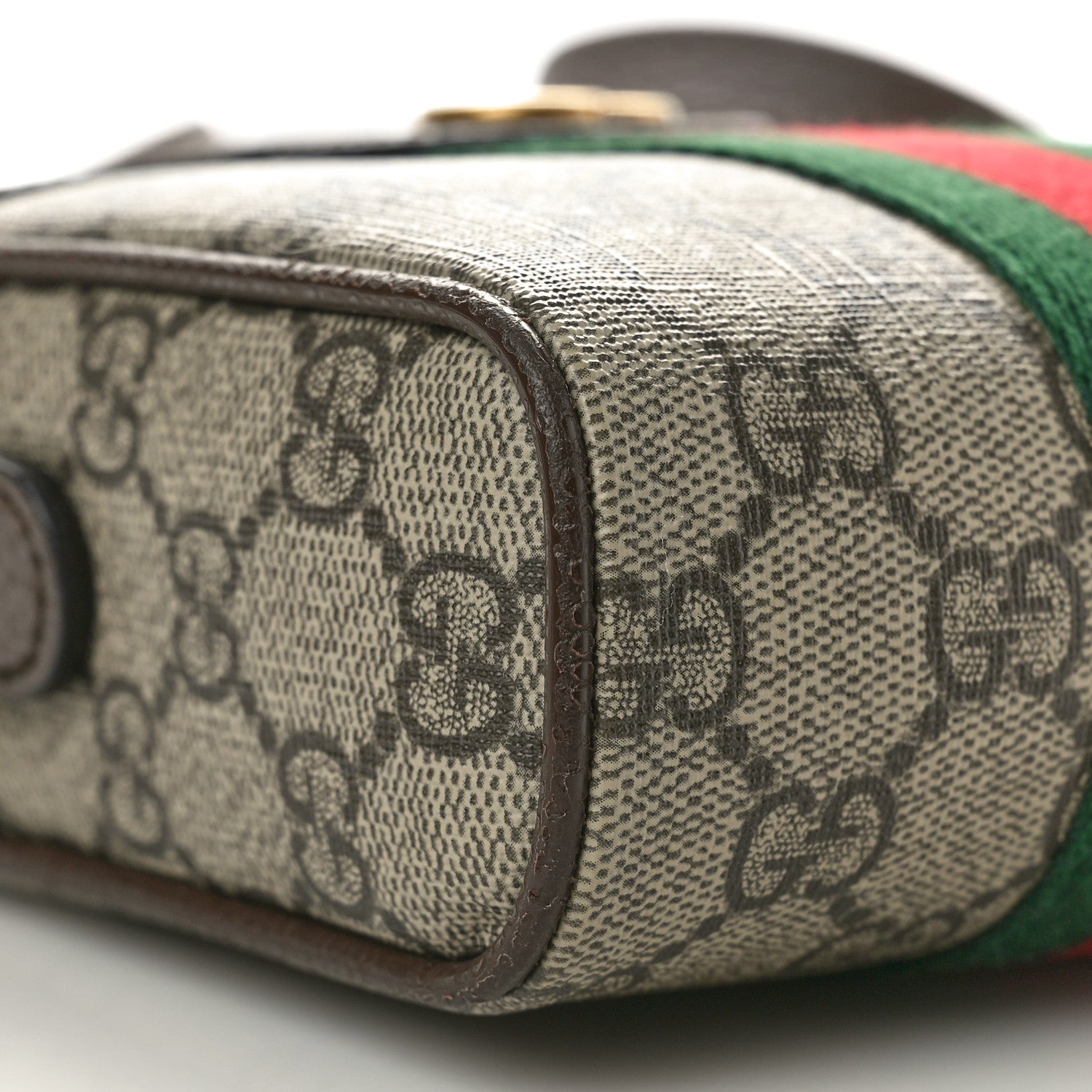 Gucci GG Supreme Monogram Web Mini Ophidia Messenger Brown 9 of 10