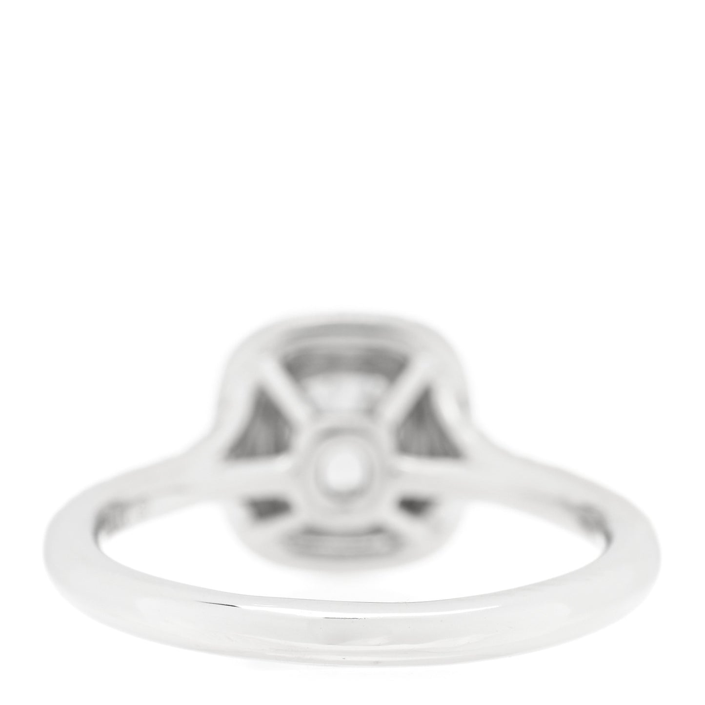 Platinum Diamond .44ct Soleste Cushion Cut Double Halo Engagement Ring 48 4.5