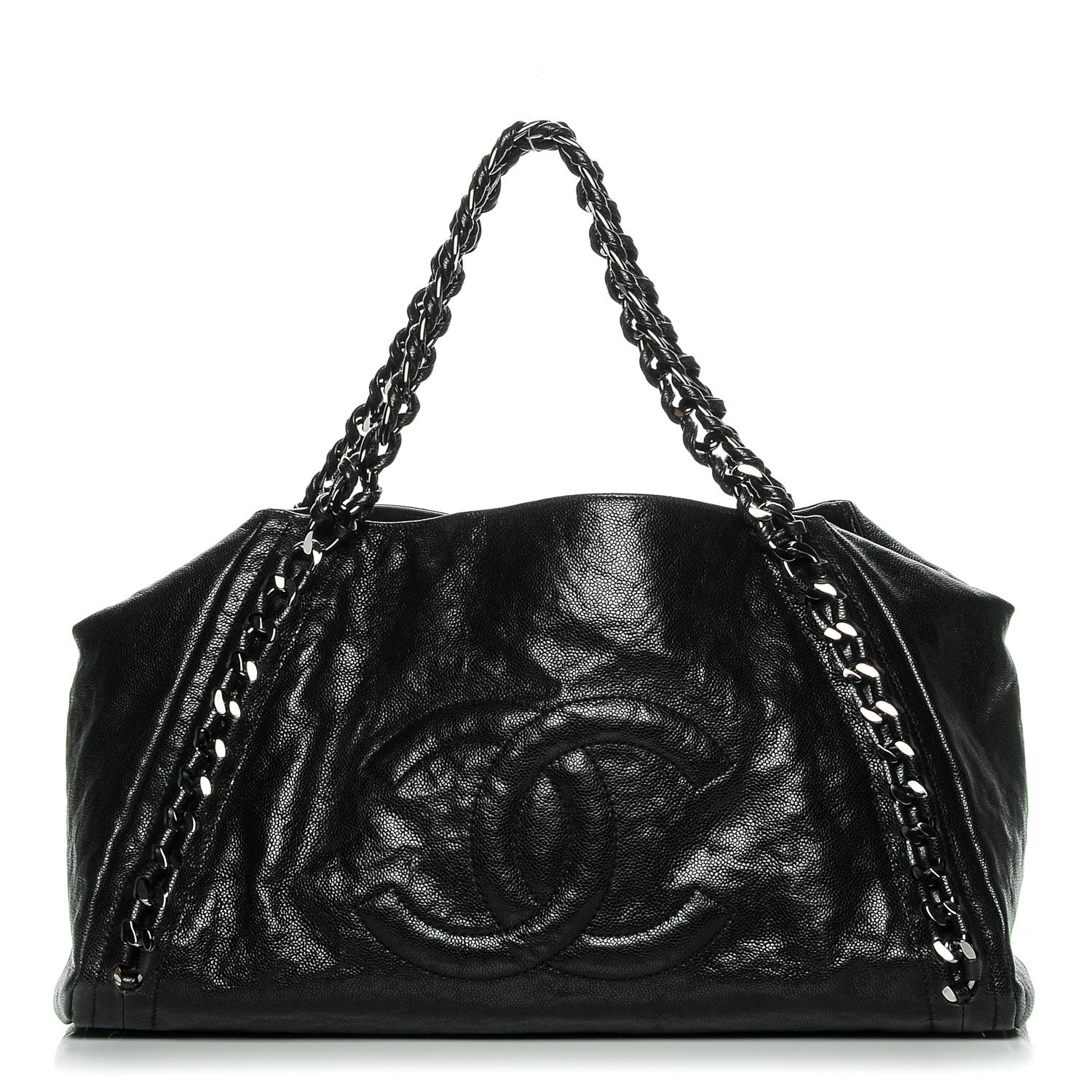 Chanel Glazed Caviar East West Modern Chain Tote Black 1 of 13