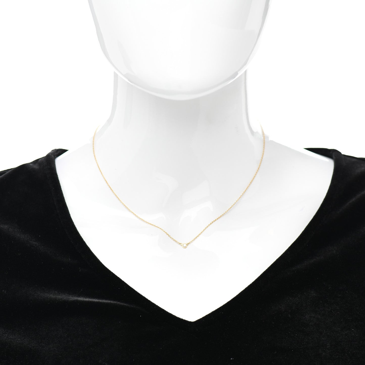 18K Yellow Gold Diamond .05ct Elsa Peretti Diamonds by the Yard Pendant Necklace