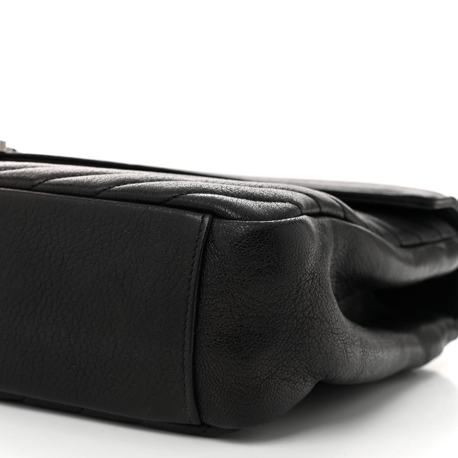 Saint Laurent Sheepskin Matelasse Chevron Monogram Large College Satchel Black 10 of 10