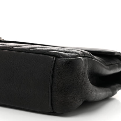 Saint Laurent Sheepskin Matelasse Chevron Monogram Large College Satchel Black 10 of 10