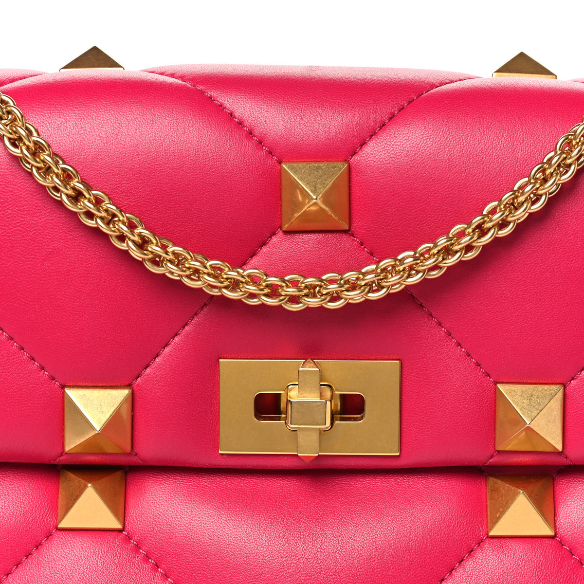 Valentino Garavani Nappa Large Roman Stud Shoulder Bag Blossom 7 of 9