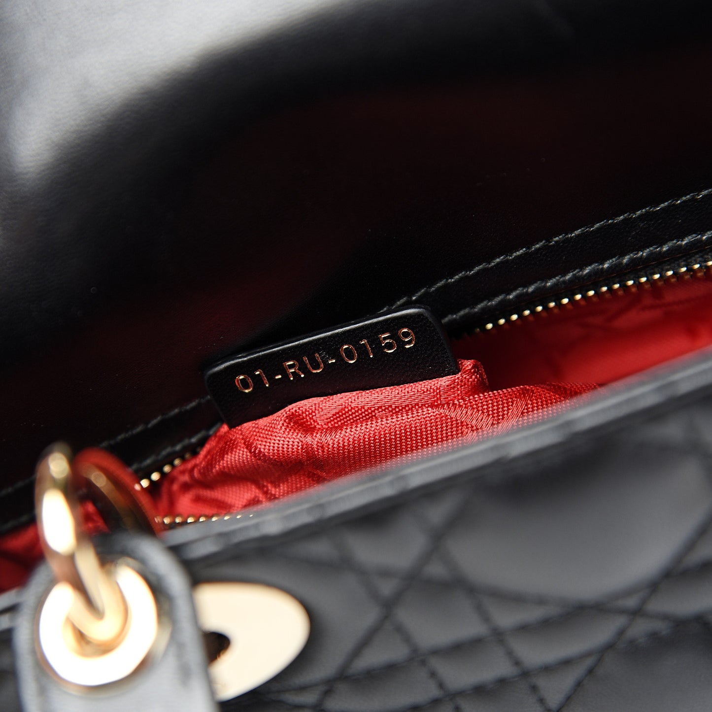 Lambskin Cannage Small Lucky Badges My Lady Dior Black