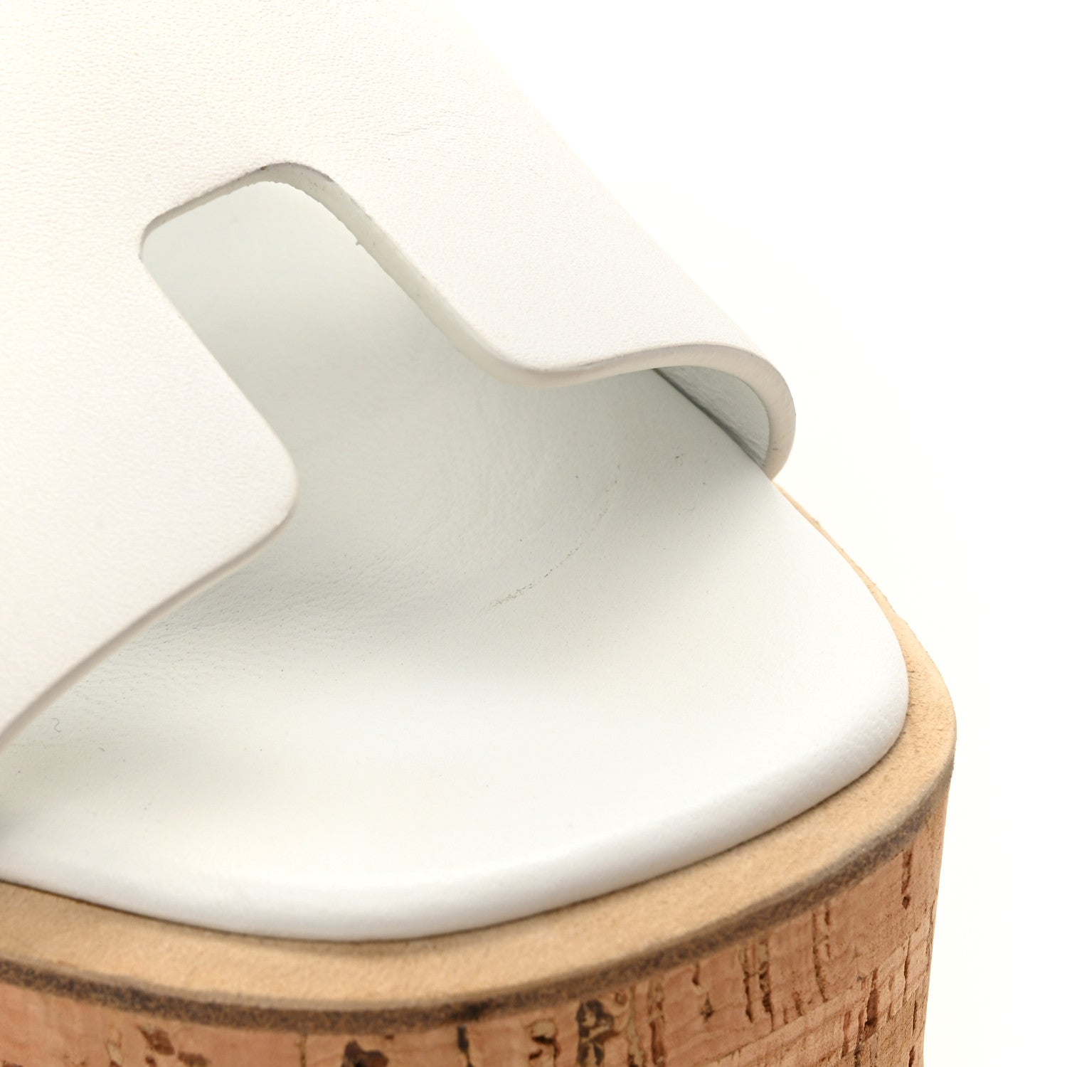 Hermes Calfskin Cork Eze 30 Sandals 36 White 10 of 11