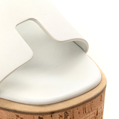 Hermes Calfskin Cork Eze 30 Sandals 36 White 10 of 11