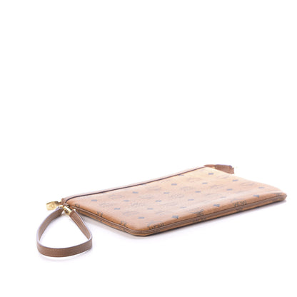MCM Visetos Wristlet Zip Pouch Cognac 3 of 9