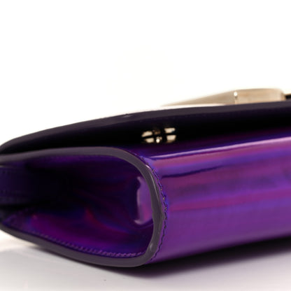 Dolce & Gabbana Holographic Patent Calfskin Strobo 3.5 Clutch Viola Medio 6 of 9