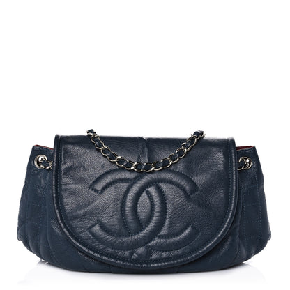 Chanel Caviar Half Moon Large Flap Navy 1 of 11