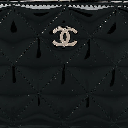 Chanel Patent Quilted Small Zip Around Wallet Black 9 of 10