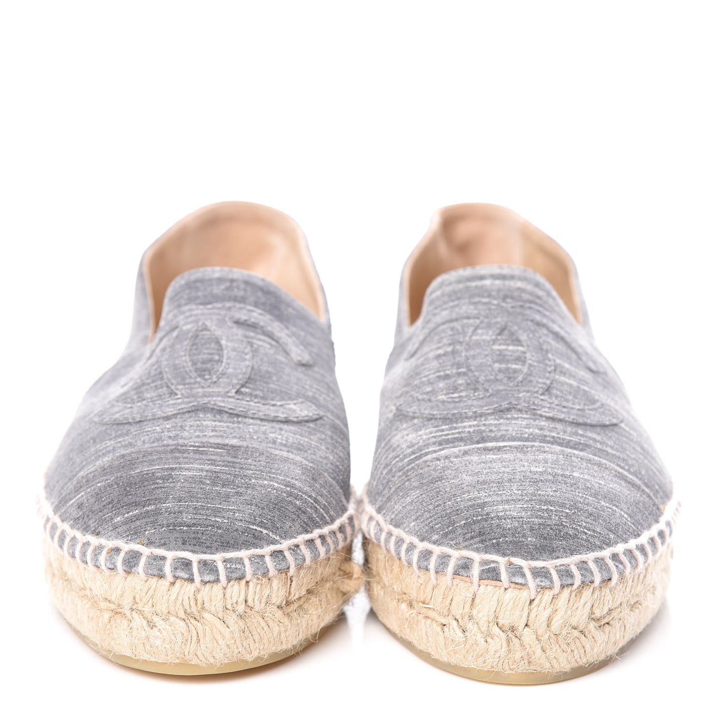 Striated Suede Espadrilles 37 Dark Grey