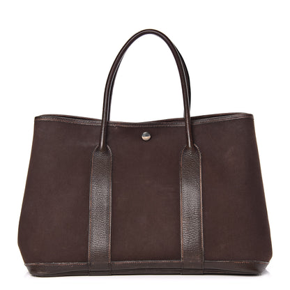 Hermes Toile Negonda Garden Party Tote 36 MM Chocolate 1 of 17