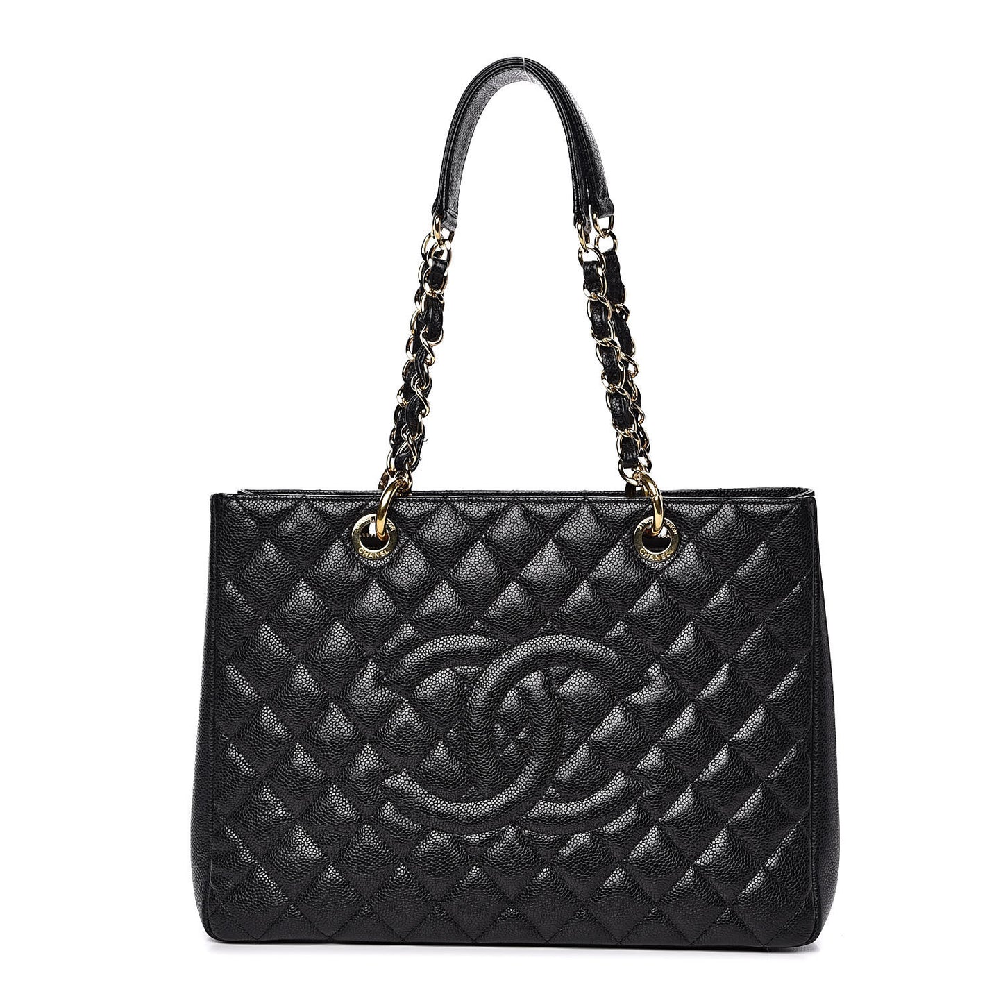 Caviar Quilted Grand Shopping Tote GST Black