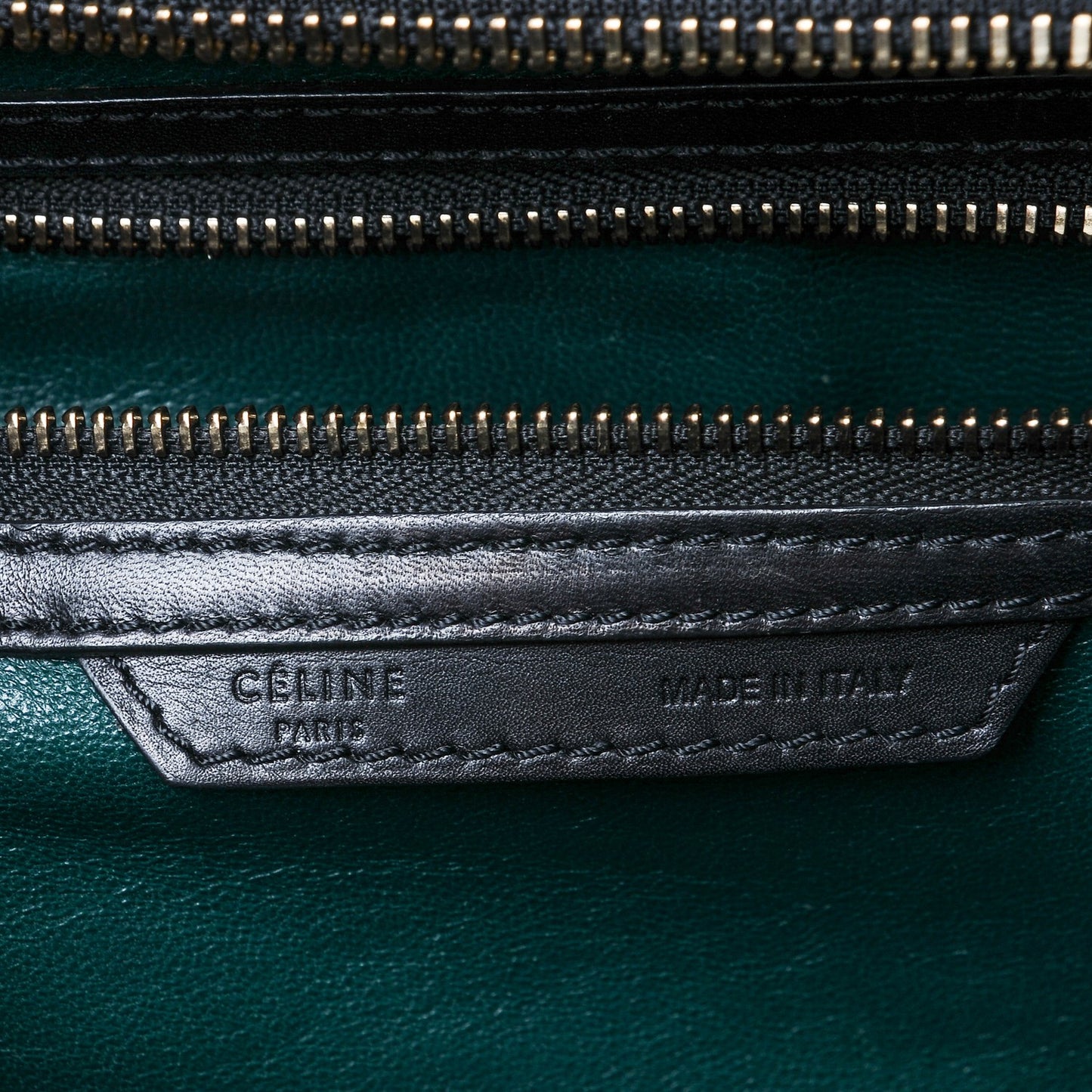 Satin Calfskin Mini Bi-Color Luggage Bottle Green Black