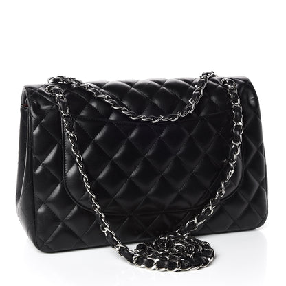 Chanel Lambskin Quilted Jumbo Double Flap Black 3 of 18