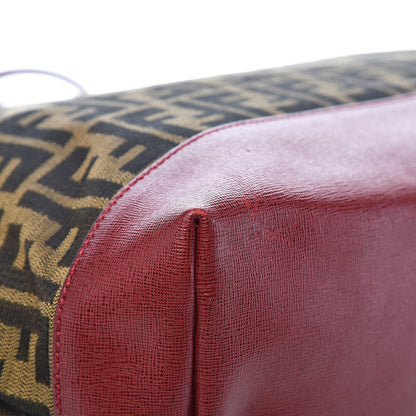 Fendi Zucca Vitello Elite Medium Roll Tote Tobacco Rosso Scuro 11 of 13