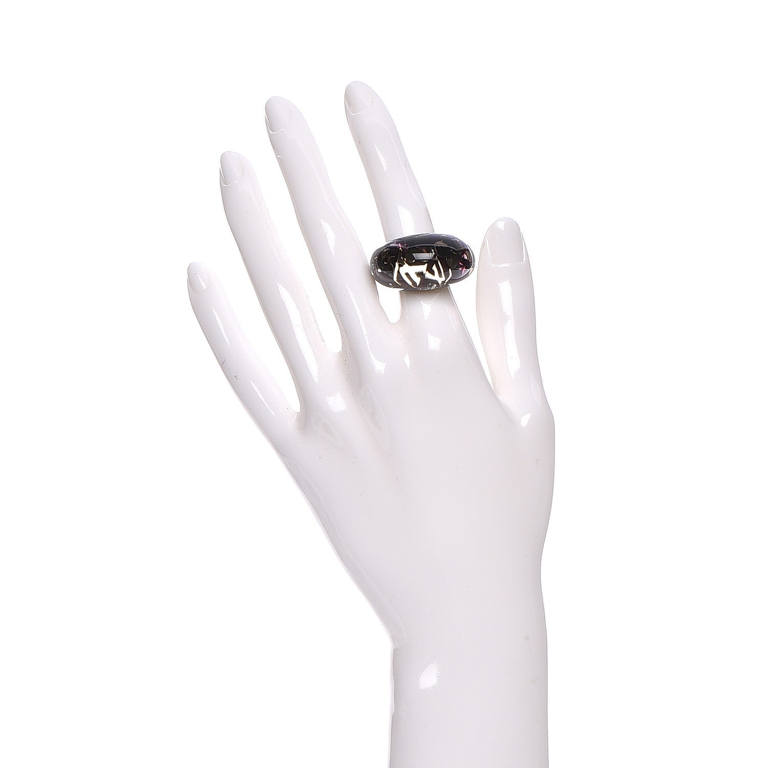Louis Vuitton Resin Swarovski Inclusion Ring 7.75 Amarante 2 of 3