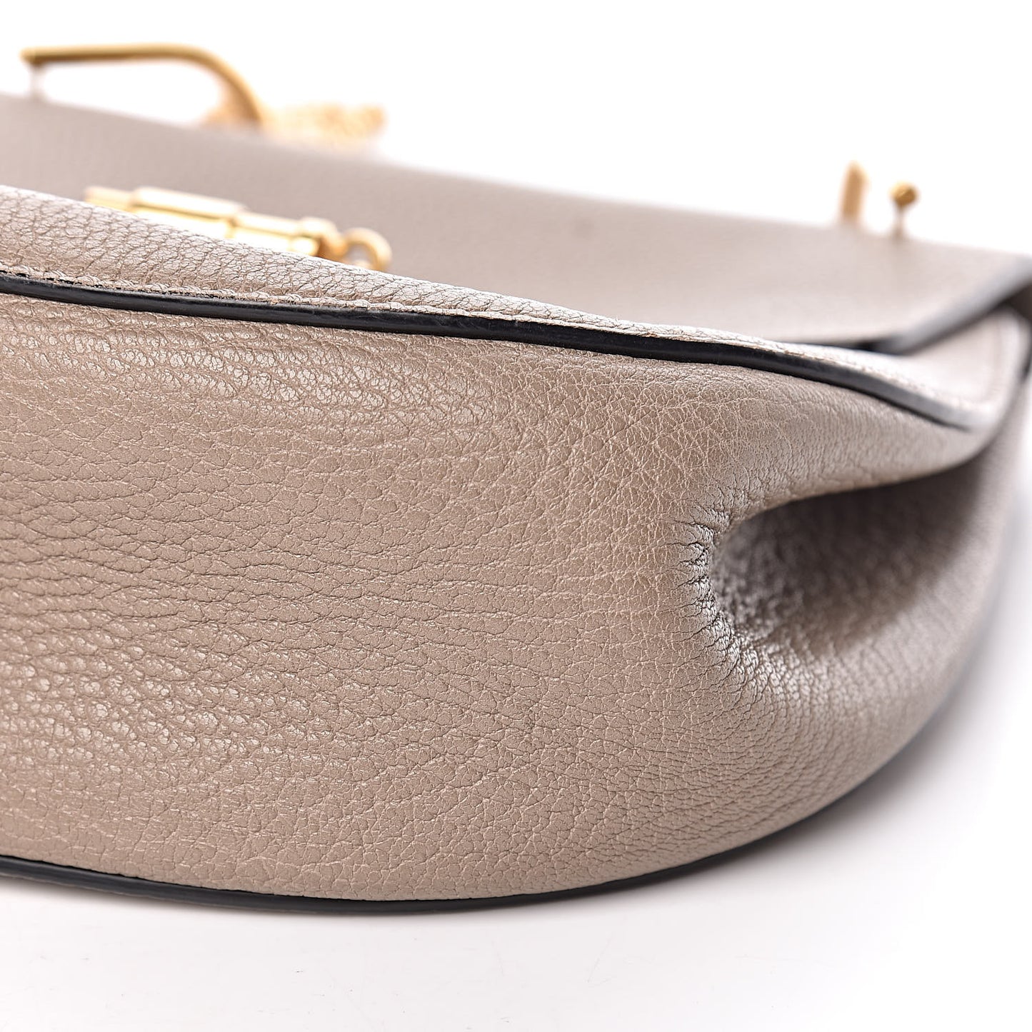 Grained Lambskin Drew Shoulder Bag Motty Grey