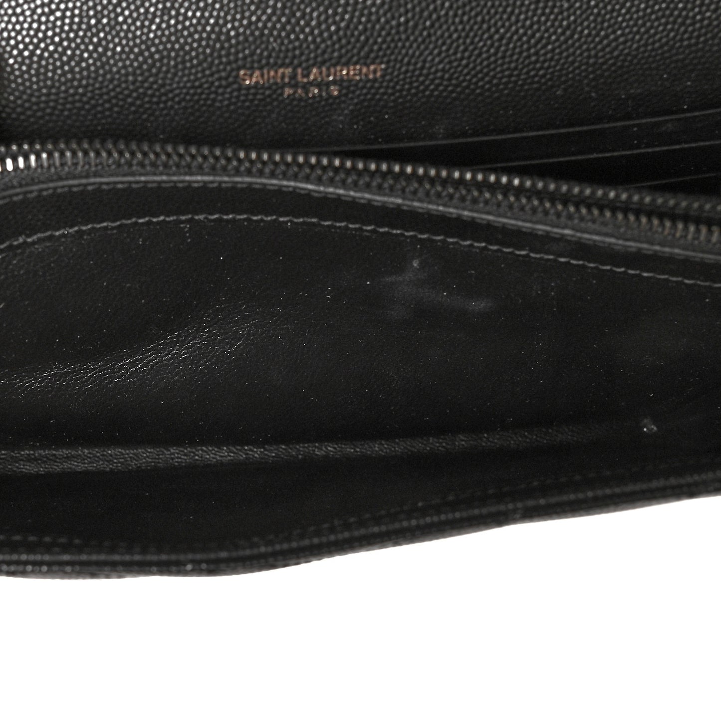 Grain De Poudre Matelasse Chevron Monogram Chain Wallet Black