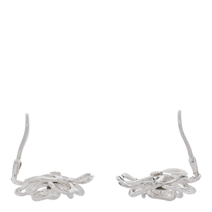 Chanel Sterling Silver Camellia Clip On Earrings 3 of 5