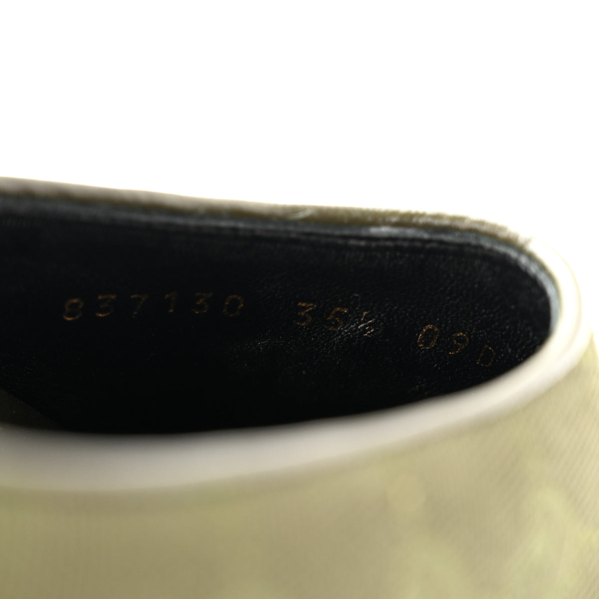 Gucci New Canvas Monogram GG Granada Kid Womens Horsebit Mules 35.5 Green 9 of 10
