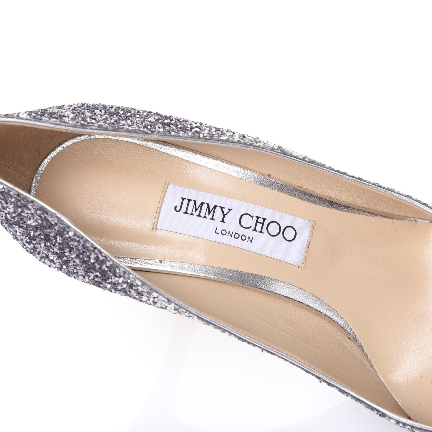 Jimmy Choo Glitter Pointy Toe Romy 85 Pumps 39.5 Silver Pink 7 of 7