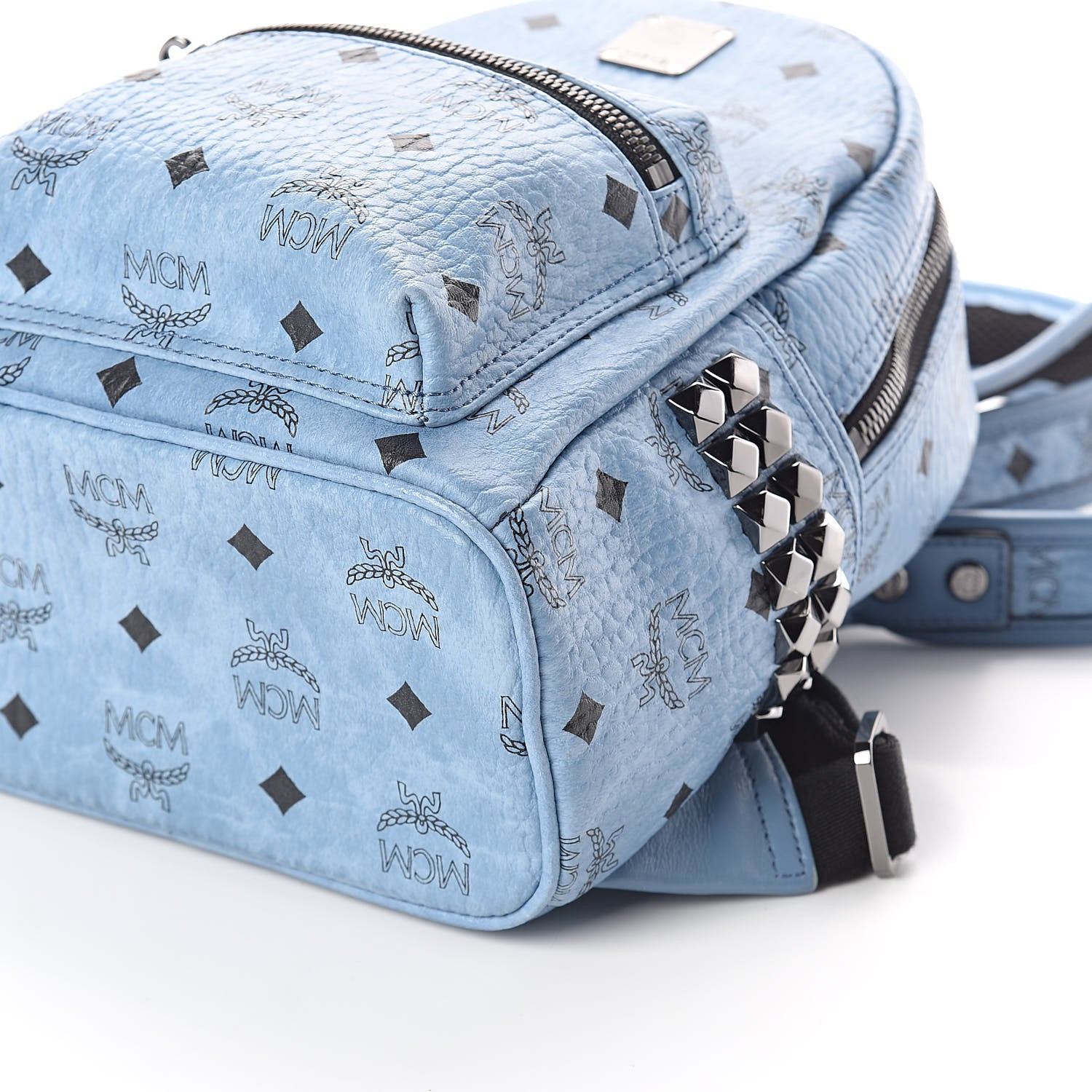 MCM Visetos Side Stud Mini Stark Backpack Blue 9 of 9