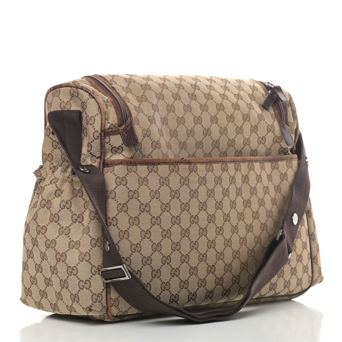 Monogram Natural Pigskin Large Diaper Bag Beige Ebony Cocoa Dark Chocolate