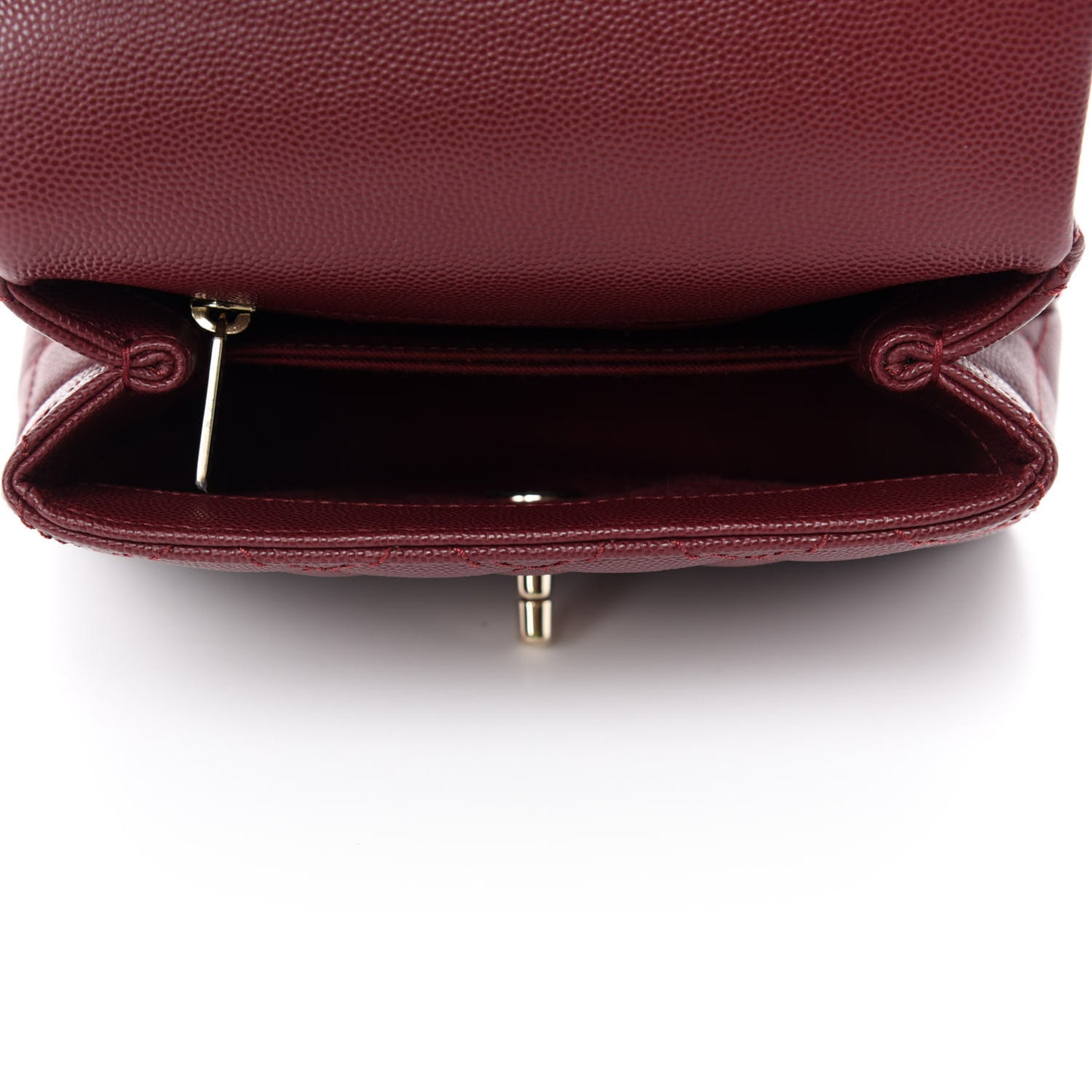 Caviar Quilted Extra Mini Coco Handle Flap Burgundy
