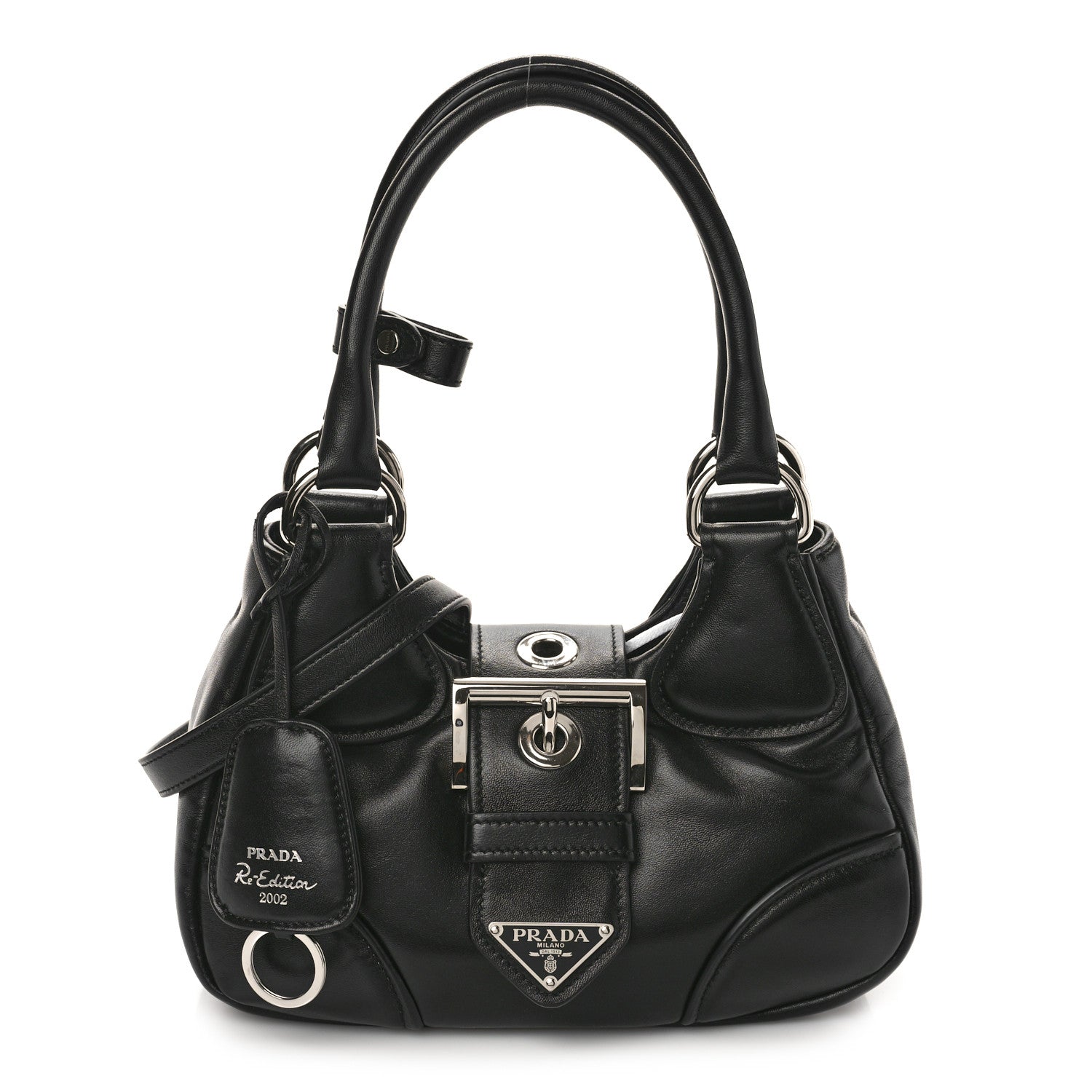 Prada Nappa Soft Padded Re-Edition 2002 Moon Bag Black 1 of 9